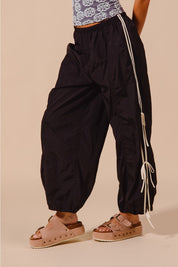 SO ME Loose Fit Jogger Pants With Double Lined Side Detail on Simply Obsessed