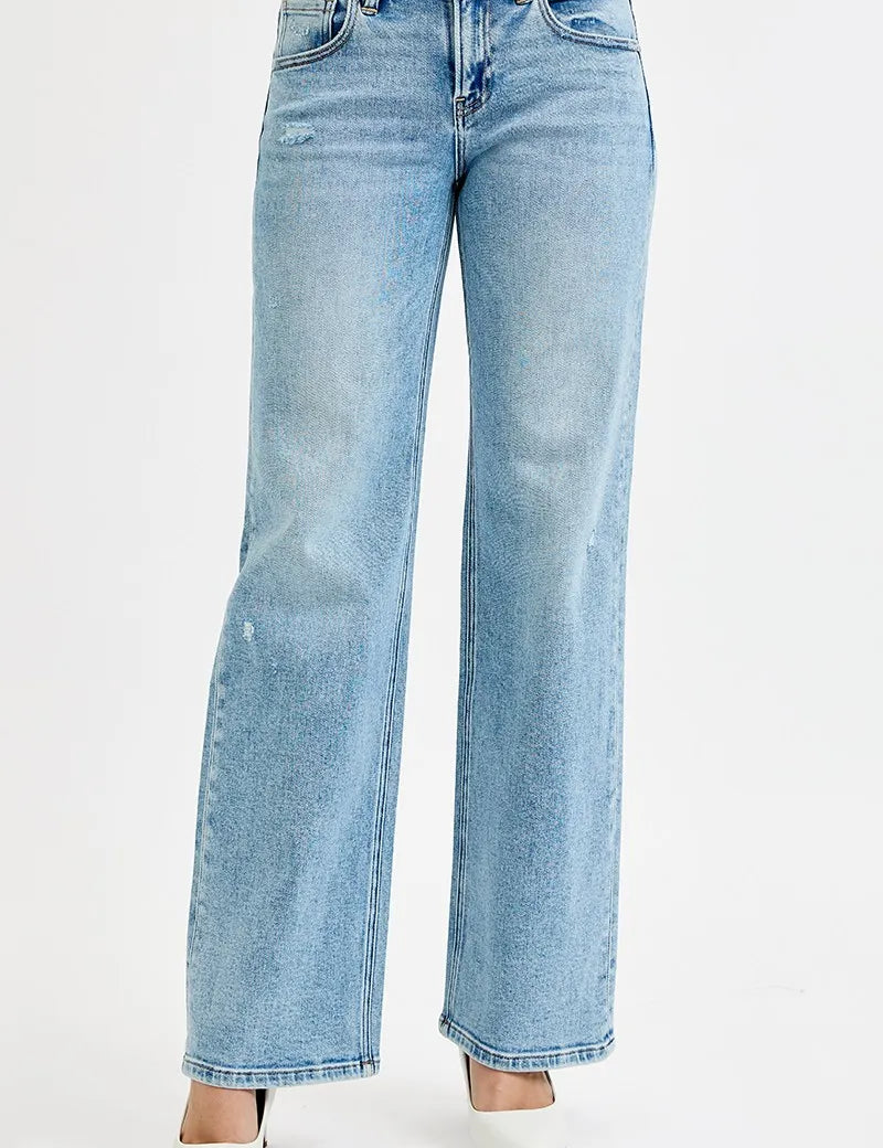 RISEN Full Size Low Rise Ankle Boyfriend Distressed Jeans Plus Size on Simply Obsessed