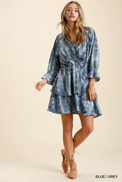Umgee Tie Dye Ruffled Layered Dress with Elastic Waistband on Simply Obsessed