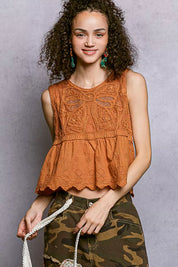 POL Crochet Cropped Tank with Scalloped Hem on Simply Obsessed