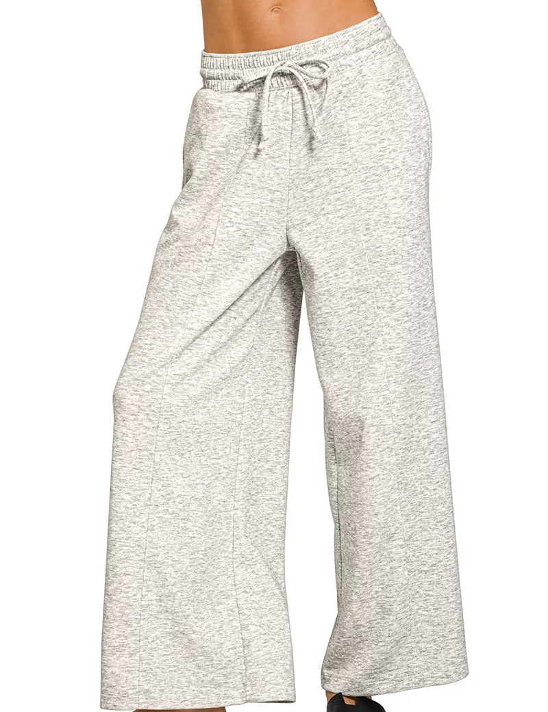 ZENANA Scuba Drawstring Wide Leg Pants on Simply Obsessed