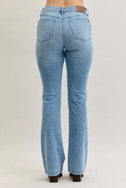 Judy Blue Full Size Mid Rise Bootcut Jeans with Contrast Wash & Front Patch Pockets Plus Size on Simply Obsessed