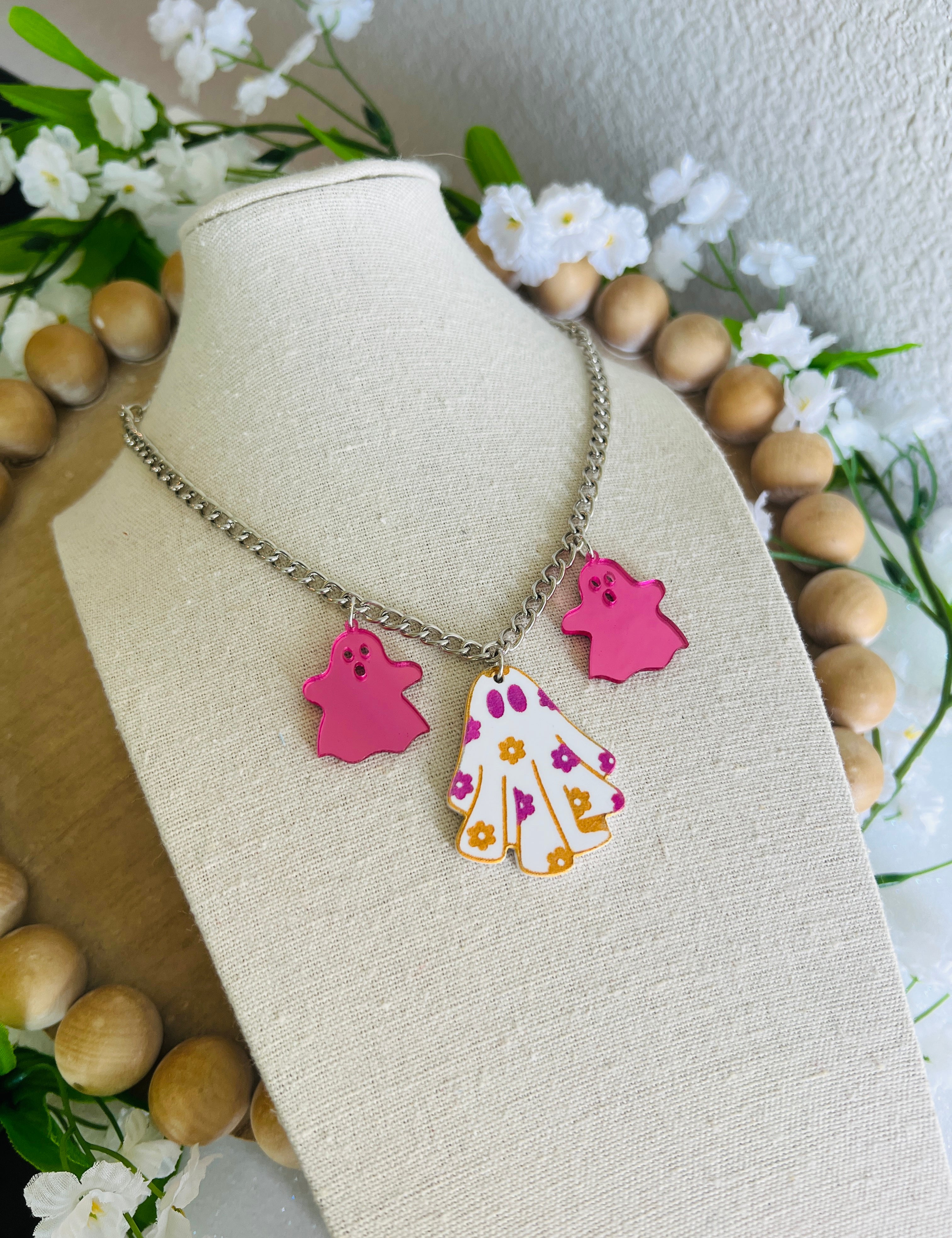 WS: Floral Ghost Charm Necklace on Simply Obsessed