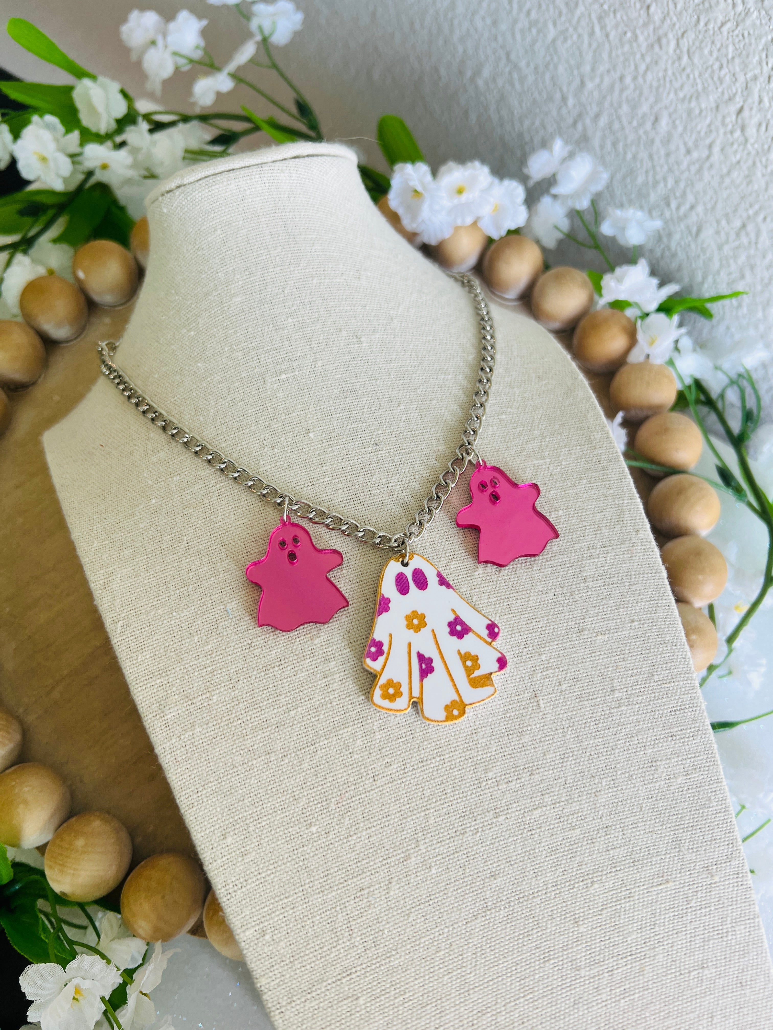 WS: Floral Ghost Charm Necklace on Simply Obsessed