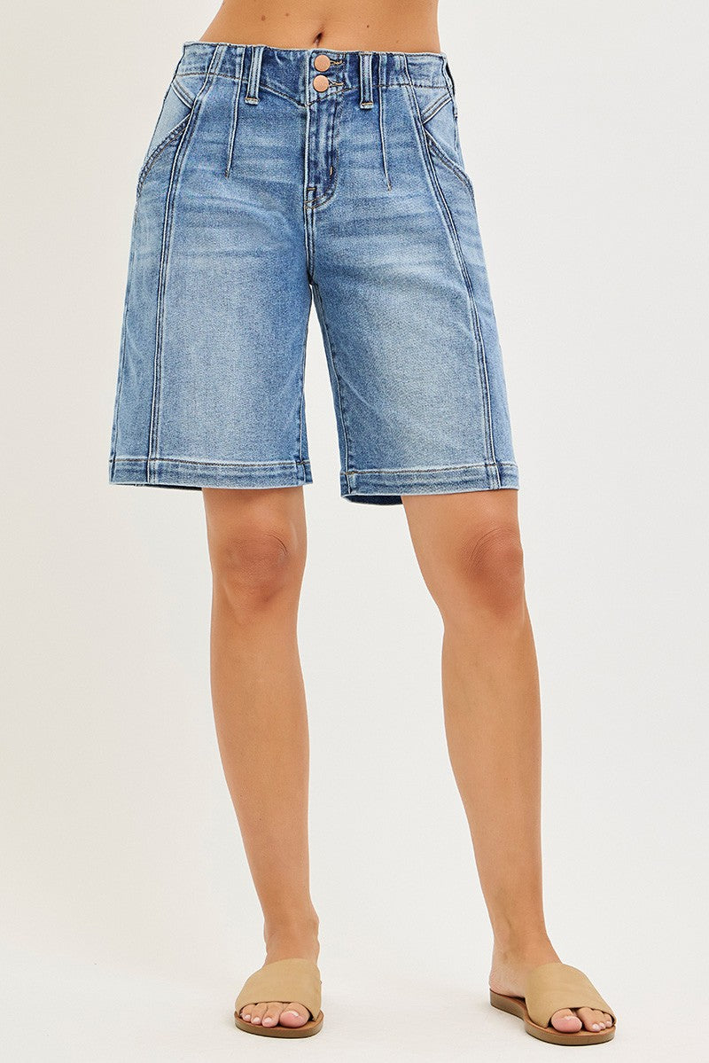 RISEN 2-Button Slouchy Jorts with Pockets on Simply Obsessed