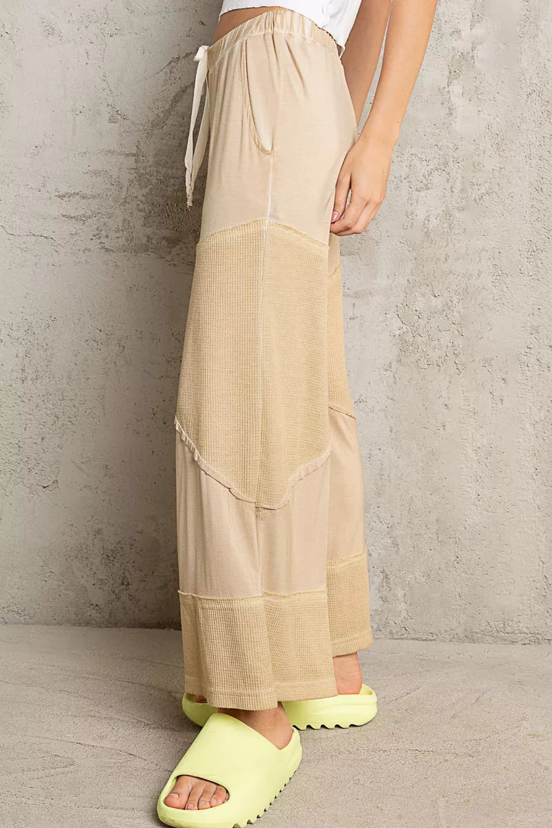 POL Elastic Waistband Wide Leg Pants with Drawstring on Simply Obsessed
