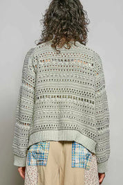 POL Open-Knit Floral Button Cardigan on Simply Obsessed