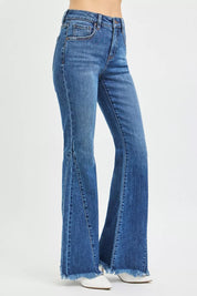 RISEN Mid Rise Flare Side Seam Detailing Jeans on Simply Obsessed