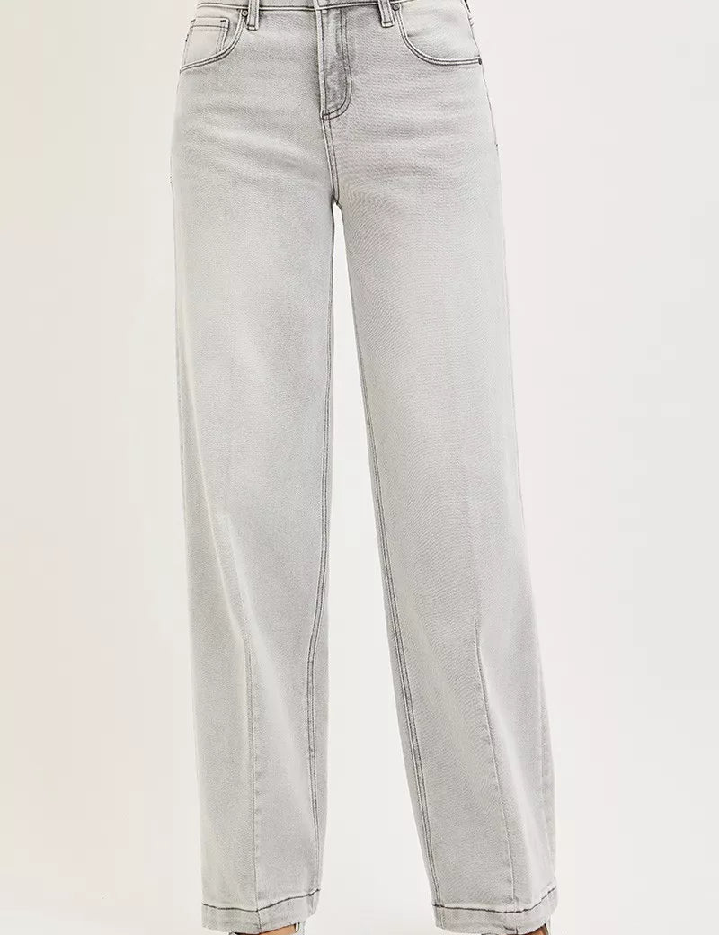 RISEN Slouchy Baggy Jeans with Contrast Stitching on Simply Obsessed