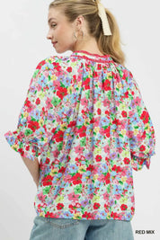 UMGEE Mix Floral Print Ruffle Top. **DEBUT SALE** on Simply Obsessed