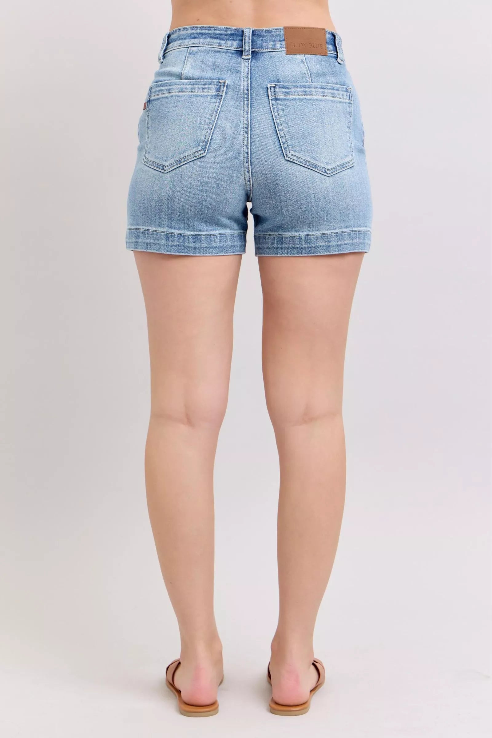 JUDY BLUE Mid Rise Denim Shorts on Simply Obsessed