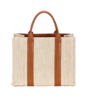 DAVID JONES Square Woven Tote Handbag on Simply Obsessed