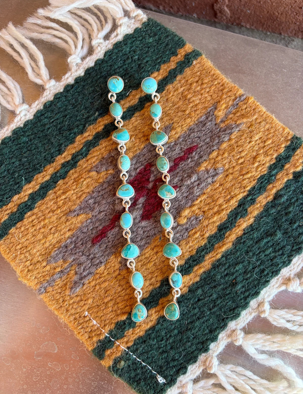 NIZHONI Handmade Honky Tonk Royston Turquoise and Sterling Silver Dangles **SALE** on Simply Obsessed