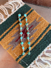 NIZHONI Handmade Honky Tonk Royston Turquoise and Sterling Silver Dangles **SALE** on Simply Obsessed