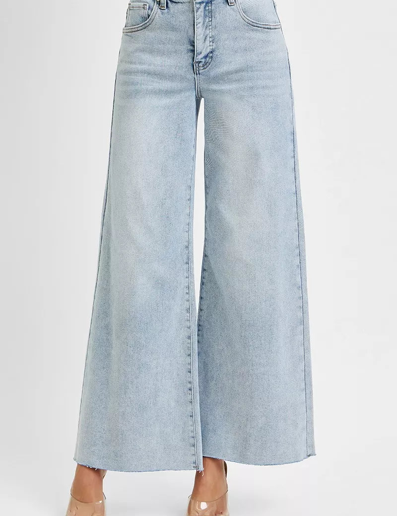 RISEN Full Size High Rise Ankle Wide Palazzo Jeans Plus Size on Simply Obsessed