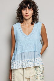POL Floral Print V-Neck Textured Tank **SALE** on Simply Obsessed
