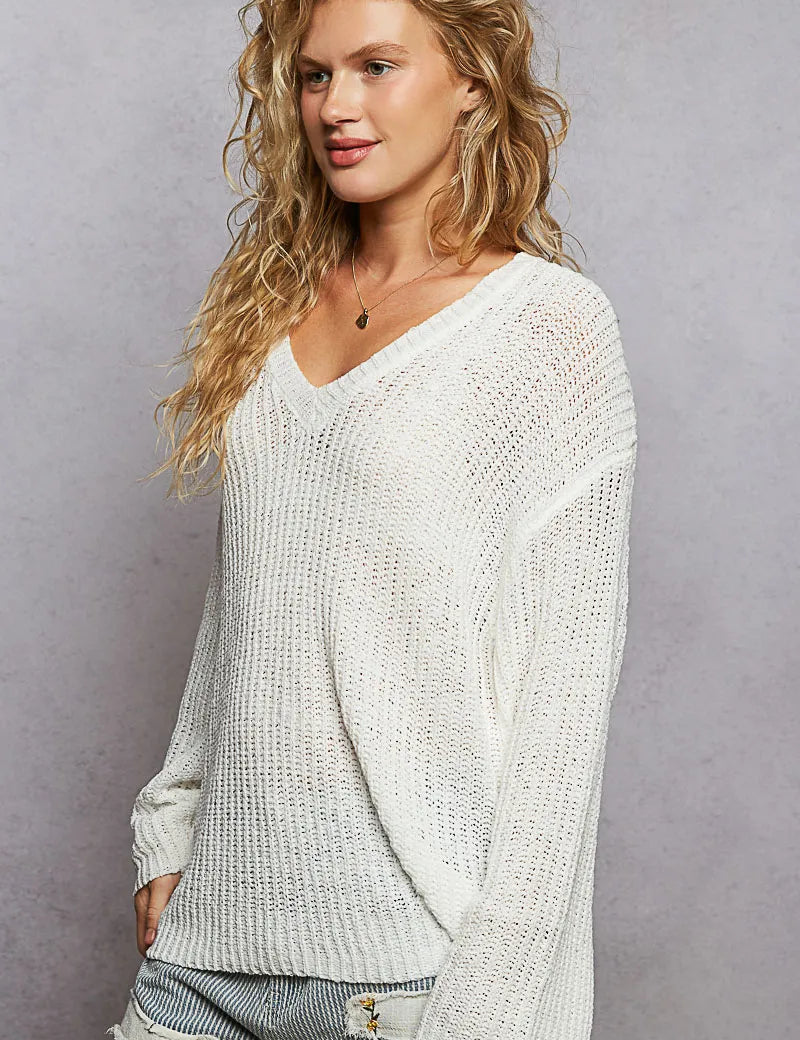 POL Oversized V-Neck Knit Top *PINK FRIDAY* on Simply Obsessed