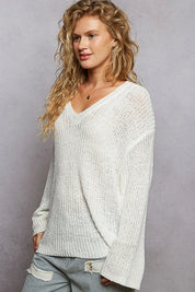 POL Oversized V-Neck Knit Top *PINK FRIDAY* on Simply Obsessed