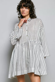 POL Striped Relaxed Fit Shirt Dress on Simply Obsessed