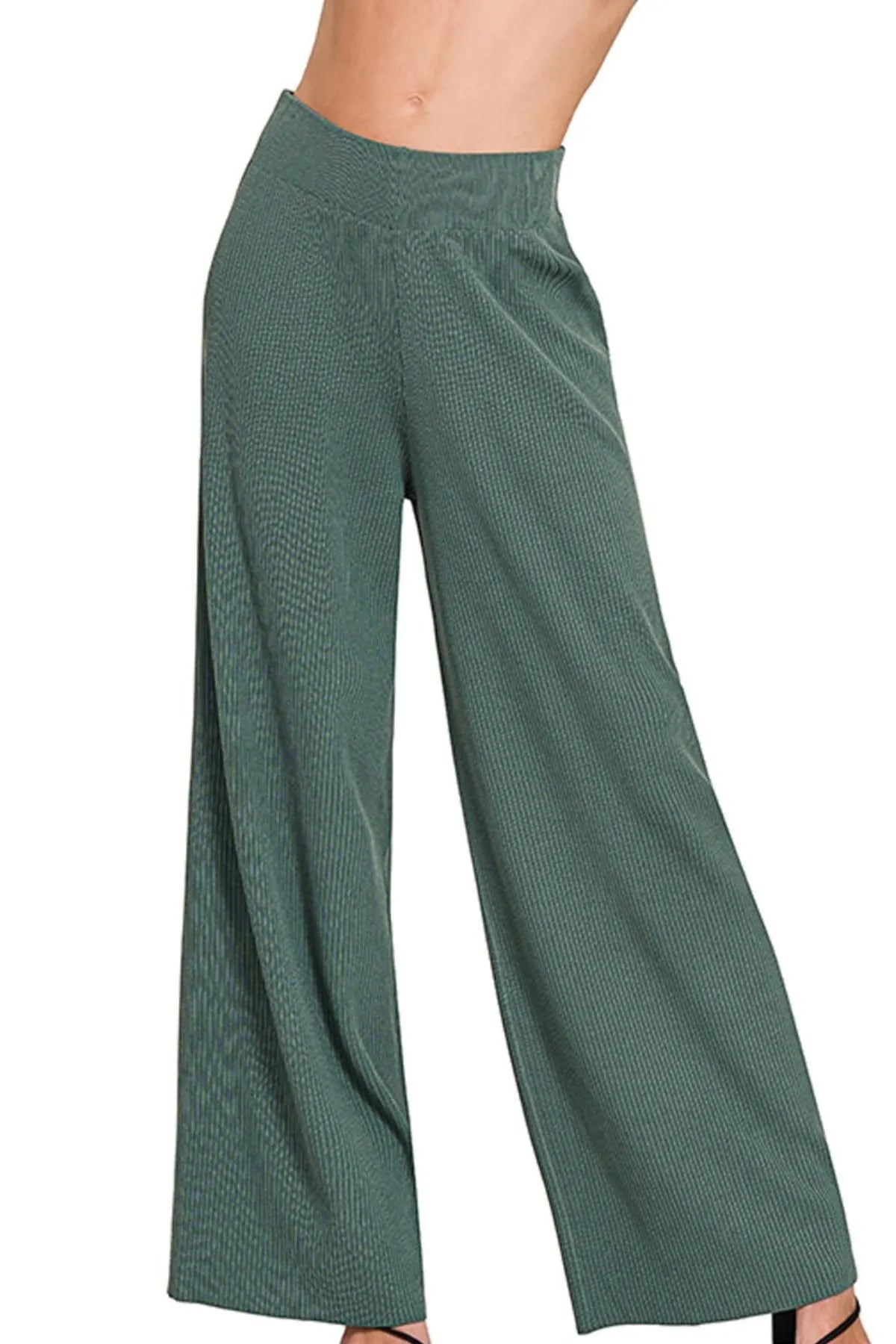 Zenana Viscose Ribbed Sweater Pants on Simply Obsessed