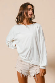 BIBI Loop Terry Pull Over With Cut Edge Band on Simply Obsessed