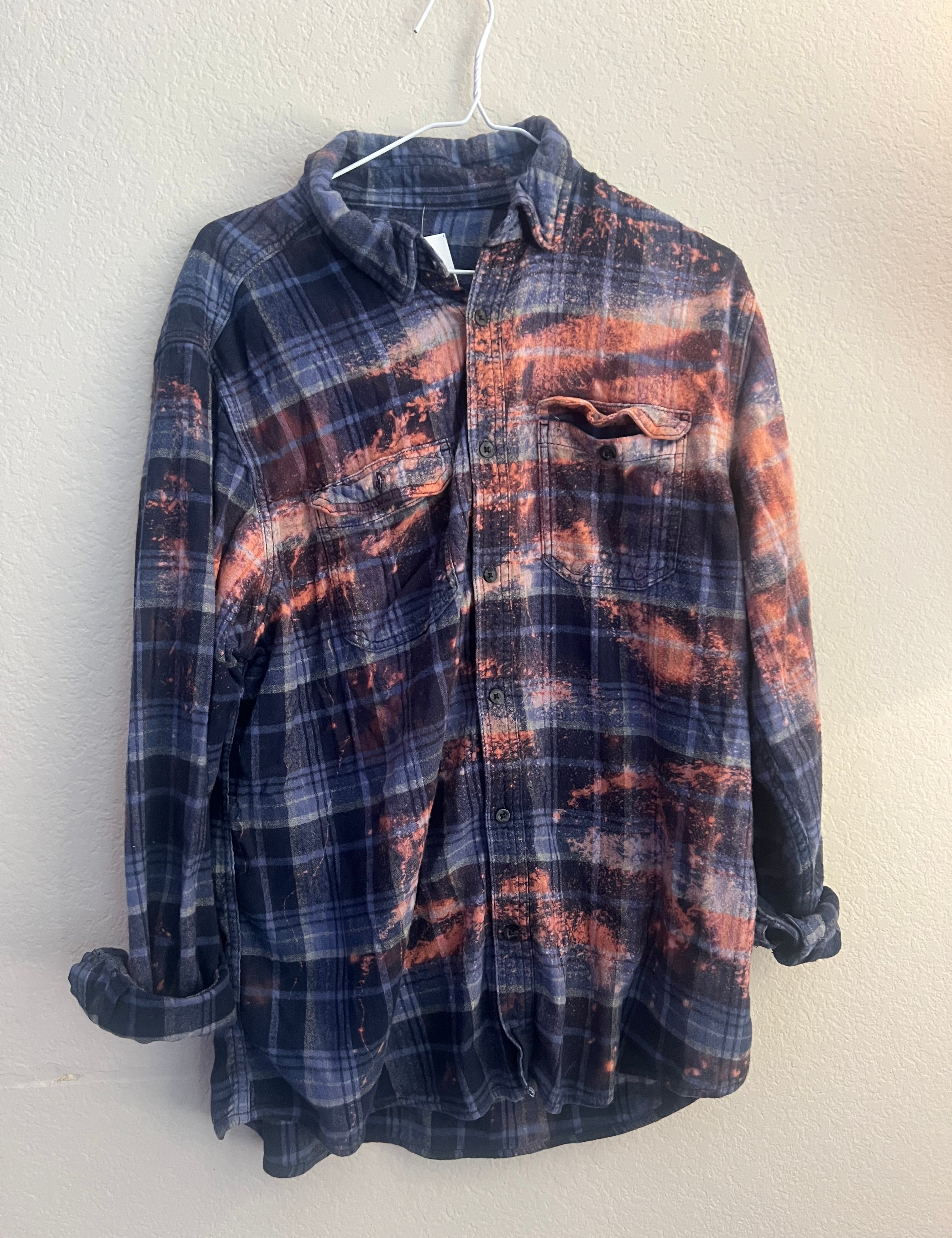 Malibu Hippie #211 X-LARGE Bleached Blue Flannel on Simply Obsessed