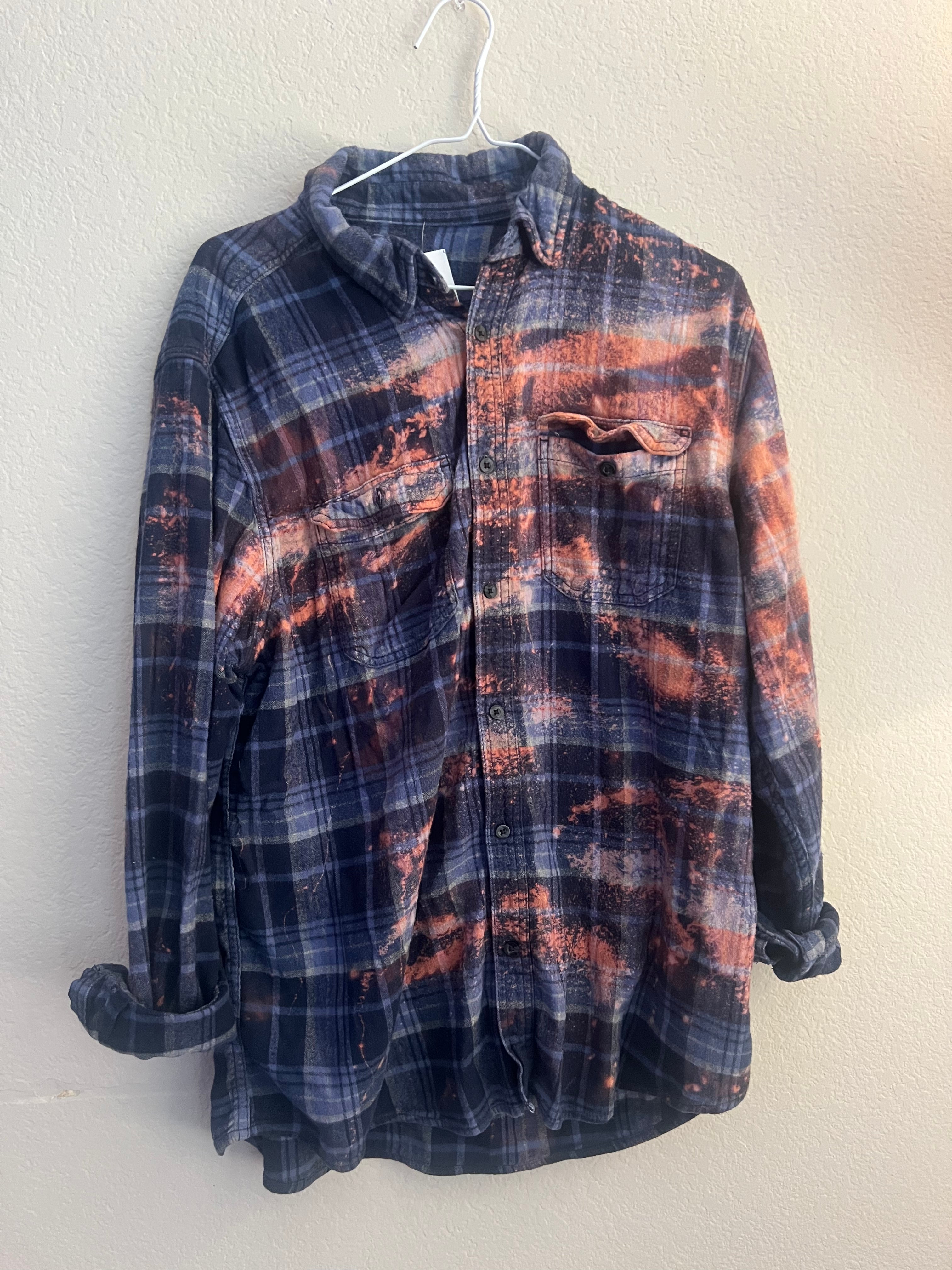 Malibu Hippie #211 X-LARGE Bleached Blue Flannel on Simply Obsessed
