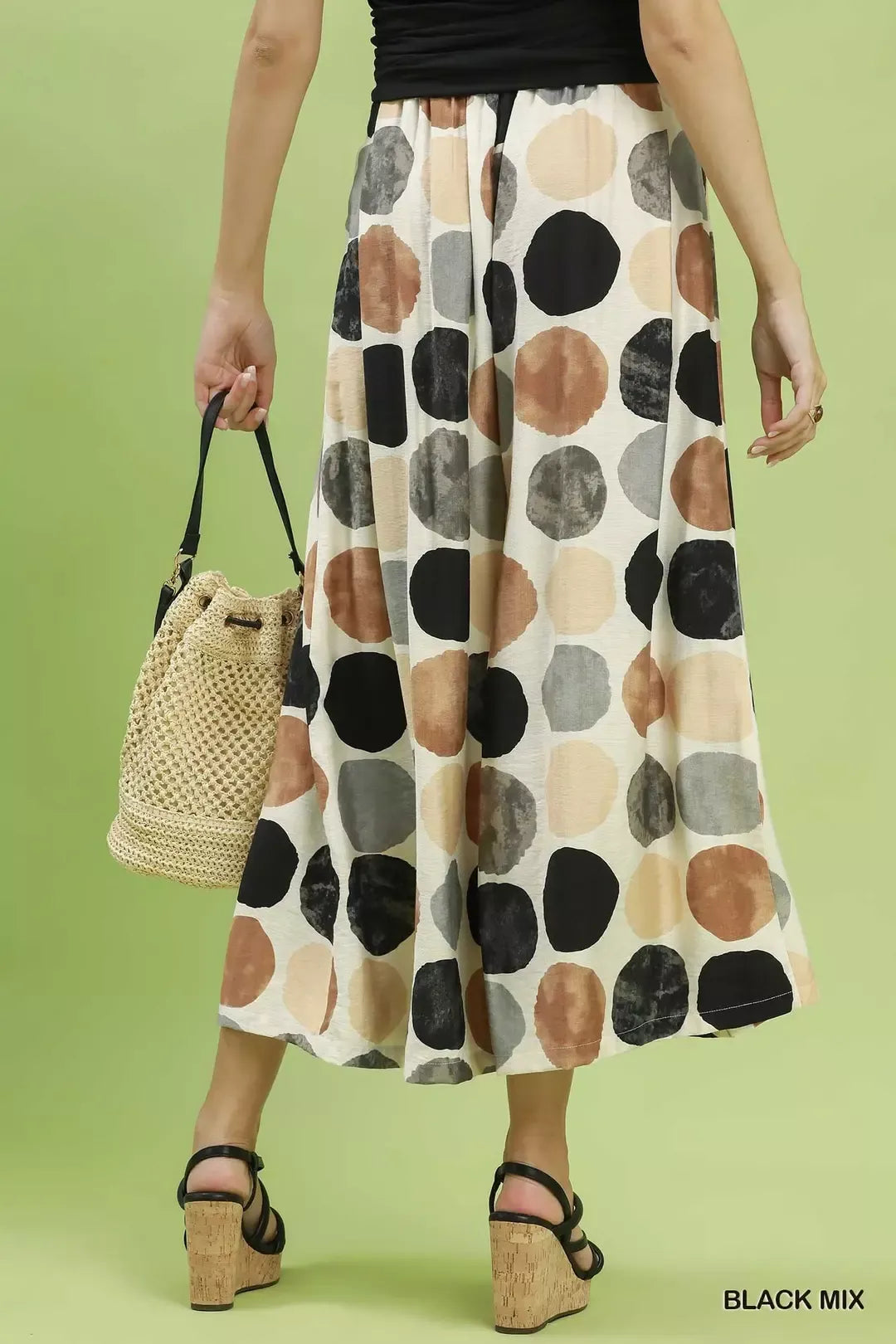 UMGEE Dot Print Wide Leg Pants on Simply Obsessed