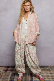 POL Embroidered Floral Collared Neck Shirt with Scalloped Edges on Simply Obsessed