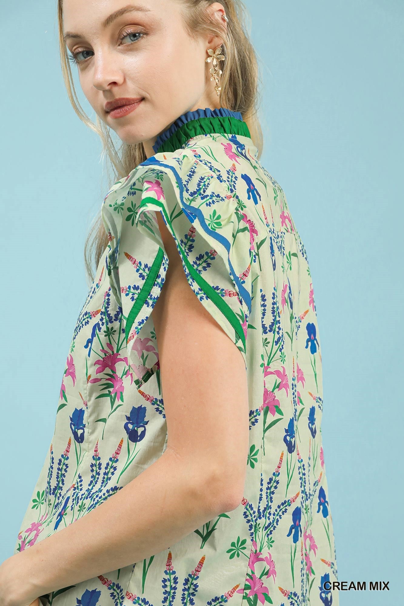 UMGEE Mix Floral Print Blouse with Contrast Trim **DEBUT SALE** on Simply Obsessed