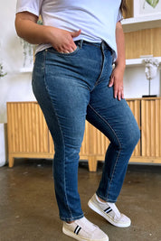 JUDY BLUE Full Size Tummy Control High Waist Slim Jeans on Simply Obsessed