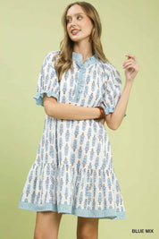 UMGEE Striped Trim Floral Tiered Mini Dress **DEBUT SALE** on Simply Obsessed