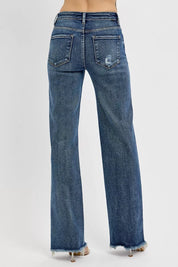 RISEN Full Size Tummy Control High Rise Long Straight Jeans Plus Size on Simply Obsessed