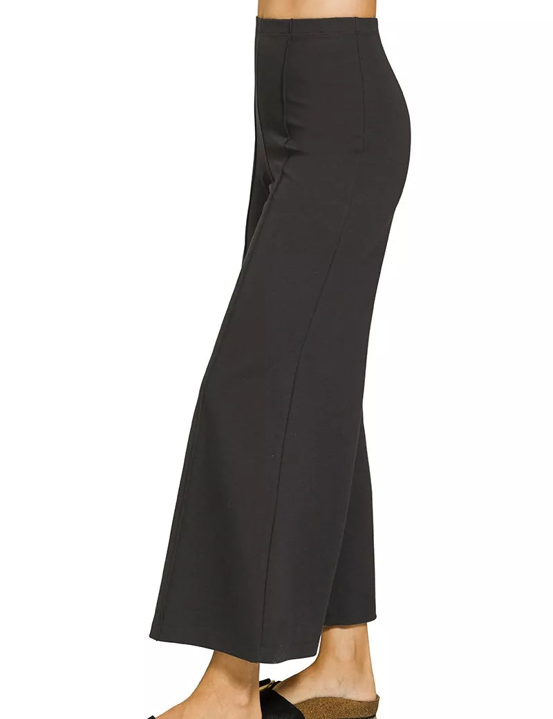 ZENANA Heavy Ponte Elastic Waistband Pintuck Pants on Simply Obsessed