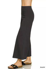 ZENANA Heavy Ponte Elastic Waistband Pintuck Pants on Simply Obsessed