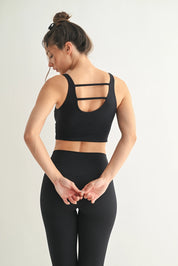 MONO B Venice Cloud Light U-Back Active Tank-BLACK on Simply Obsessed
