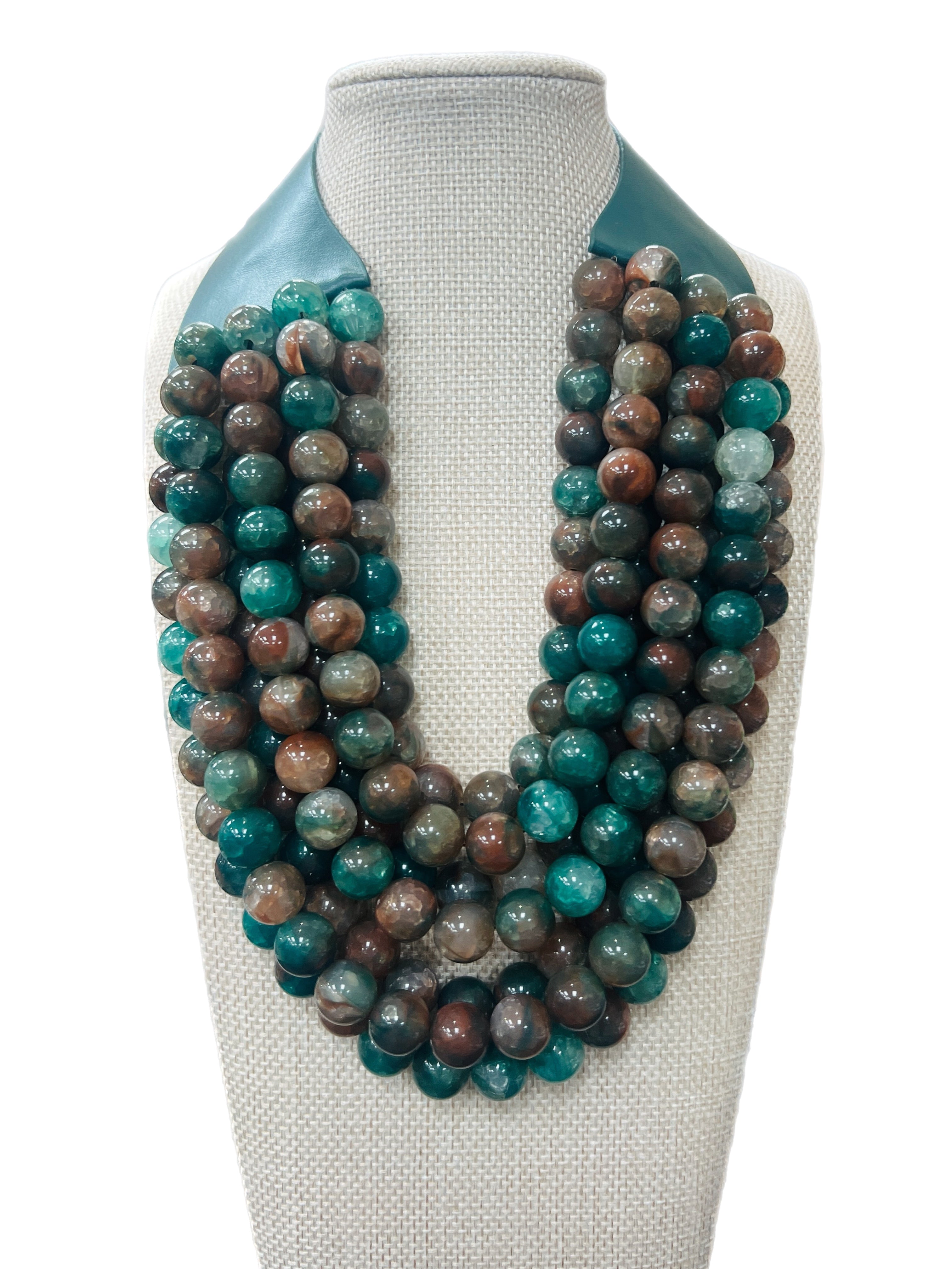 ATG 7-Strand Blue/Brown Magnetic Necklace on Simply Obsessed