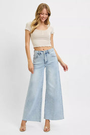 RISEN Full Size High Rise Ankle Wide Palazzo Jeans Plus Size on Simply Obsessed