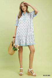 UMGEE Striped Trim Floral Tiered Mini Dress **DEBUT SALE** on Simply Obsessed
