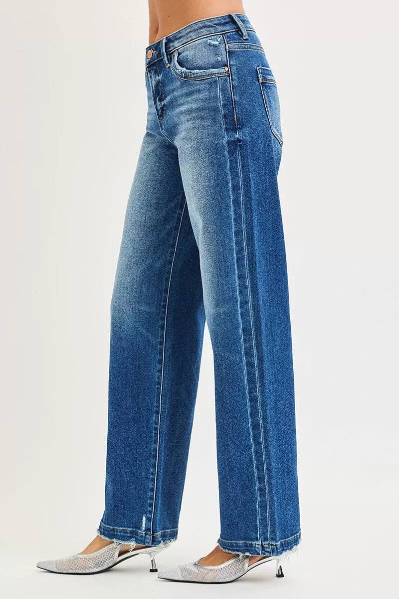 RISEN Full Size Slouchy Baggy Jeans Pocket Side Seam Detail Plus Size on Simply Obsessed