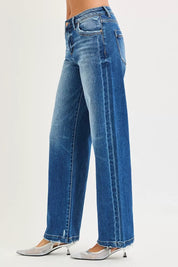 RISEN Full Size Slouchy Baggy Jeans Pocket Side Seam Detail Plus Size on Simply Obsessed
