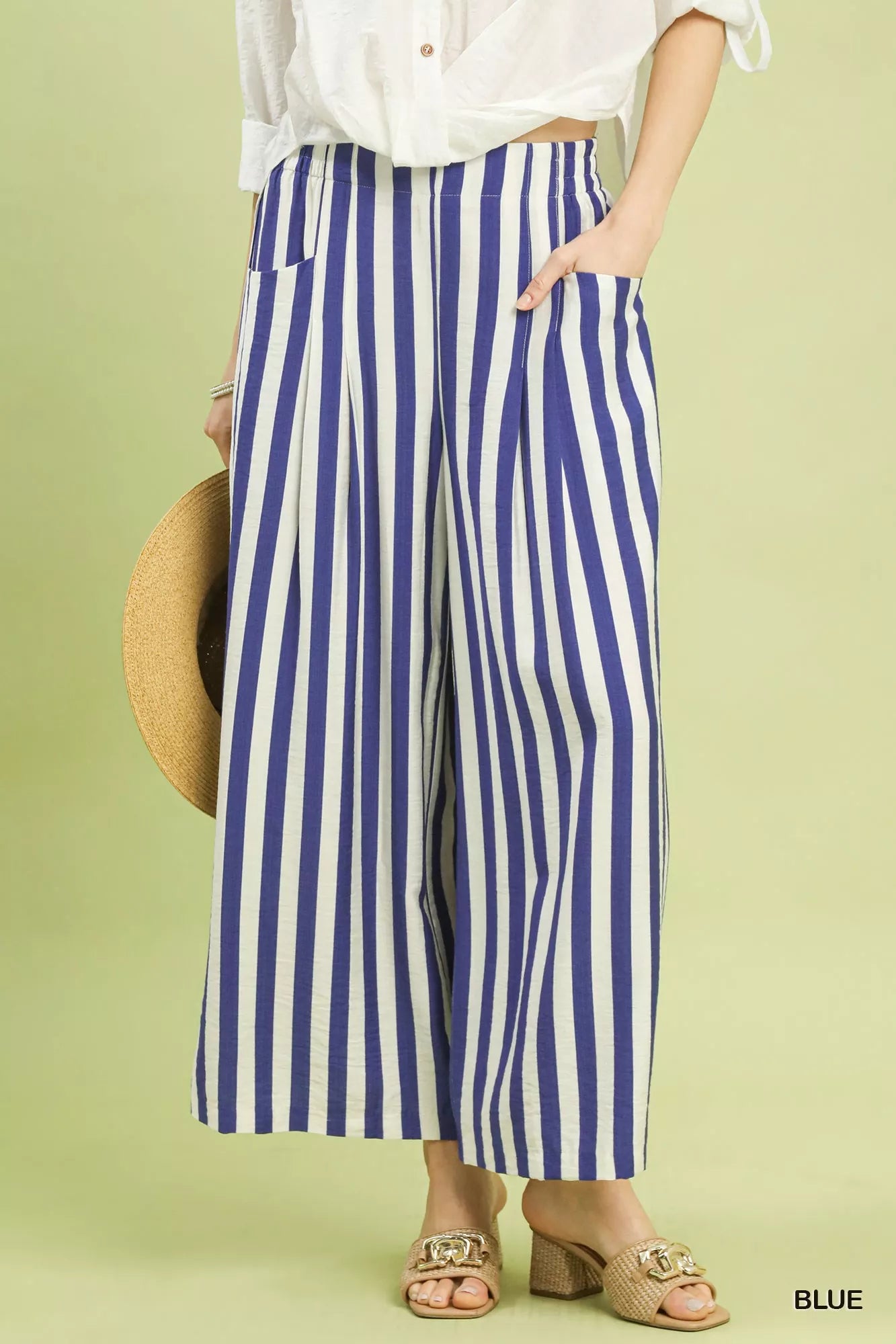 UMGEE Vertical Stripe Wide Leg Pants on Simply Obsessed