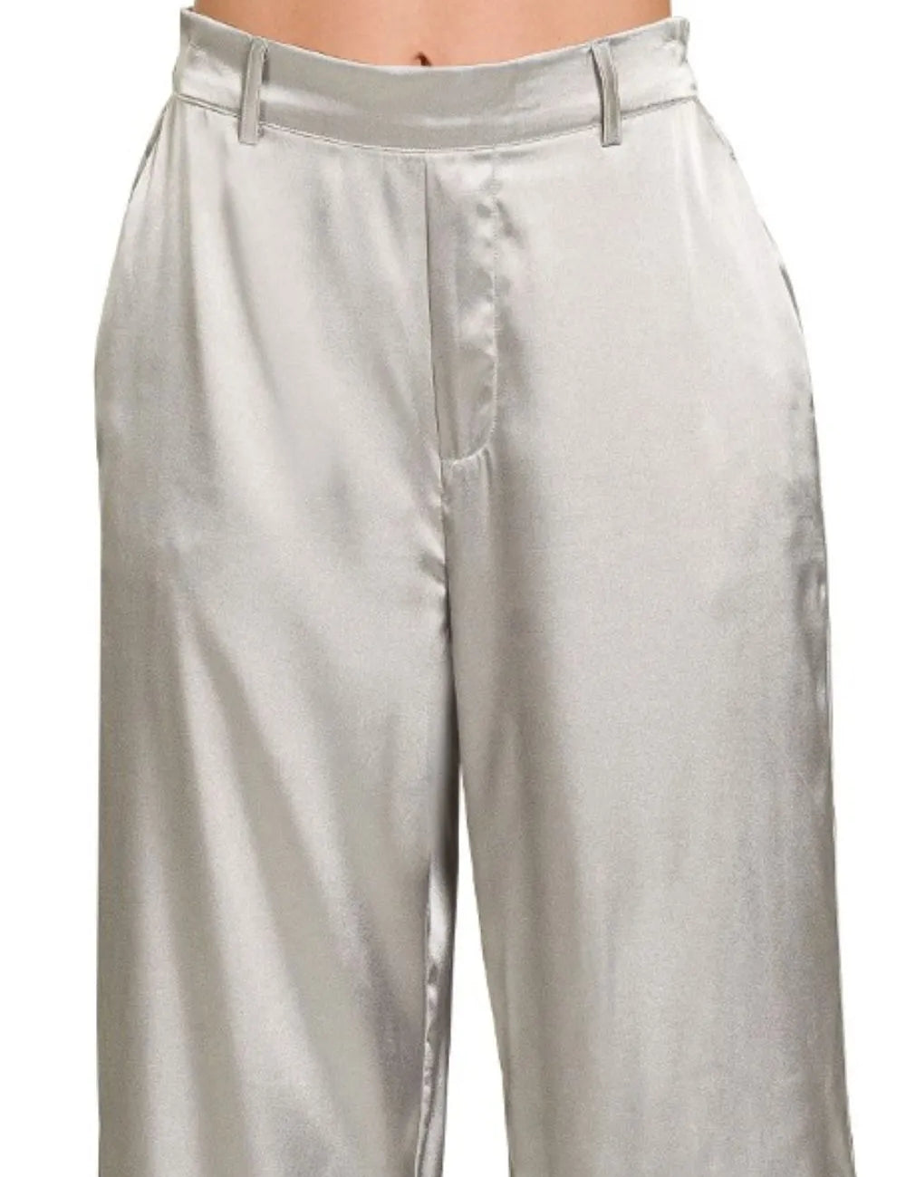 Zenana Wide-Leg Satin Pants on Simply Obsessed
