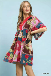 UMGEE Abstract Print V-Neck Mini Dress **FALL DEBUT SALE** on Simply Obsessed