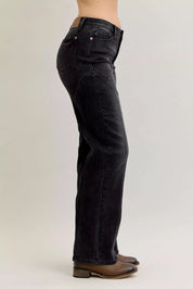Judy Blue Mid Rise Straight Western Seam Detail Jeans on Simply Obsessed