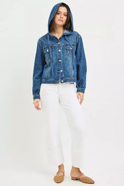 RISEN Basic Denim Jacket with Hoodie on Simply Obsessed