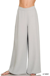 Zenana Relaxed Fit Elastic Waisted Wide Leg Pants on Simply Obsessed