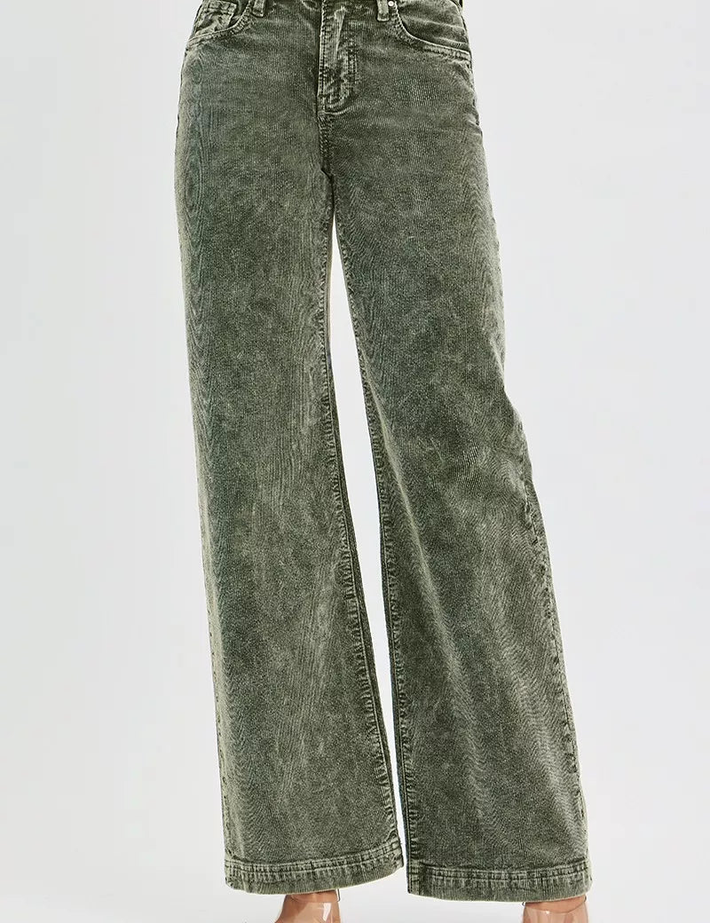 RISEN Full Size High Rise Wide Leg Corduroy Jeans Plus Size on Simply Obsessed