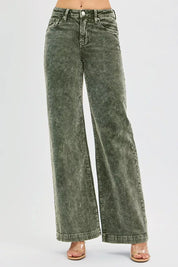 RISEN Full Size High Rise Wide Leg Corduroy Jeans Plus Size on Simply Obsessed
