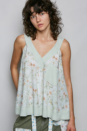 POL Floral V-Neck Tank with Front Pocket **SALE** on Simply Obsessed